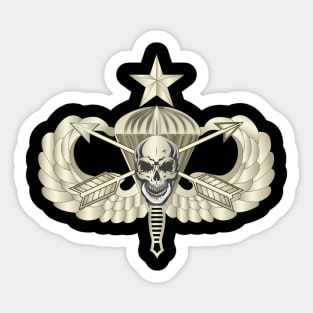 Senior Airborne w Crossed Arrows Dagger Skull Sticker